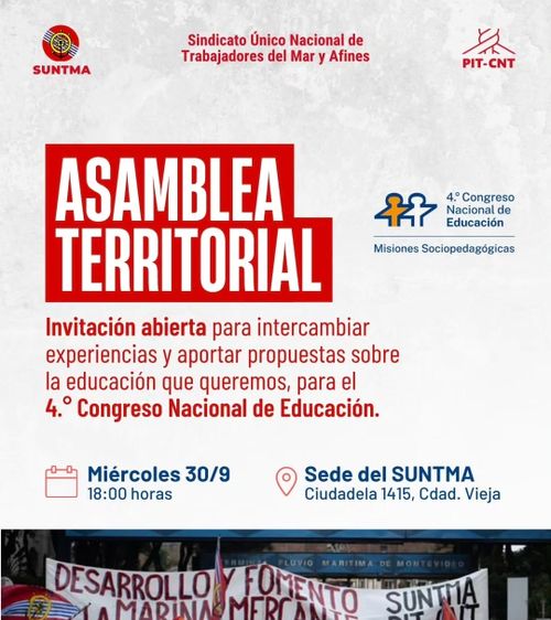 Asamblea Territorial 4.º Congreso Nacional de Educación «Misiones Sociopedagógicas» de Uruguay - Ciudad Vieja Bajo